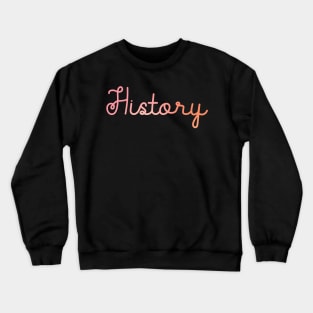 Back to School Pink and Coral Gradient Subject: History Crewneck Sweatshirt